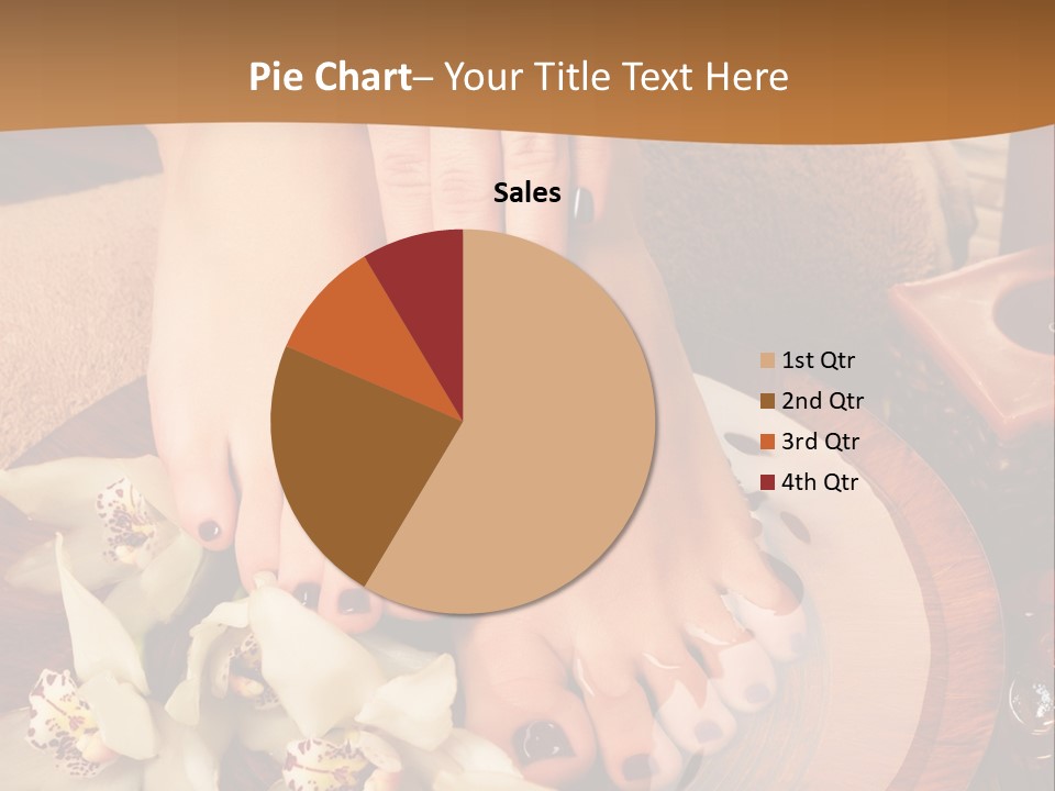 A Woman's Feet On A Plate With Flowers On It PowerPoint Template