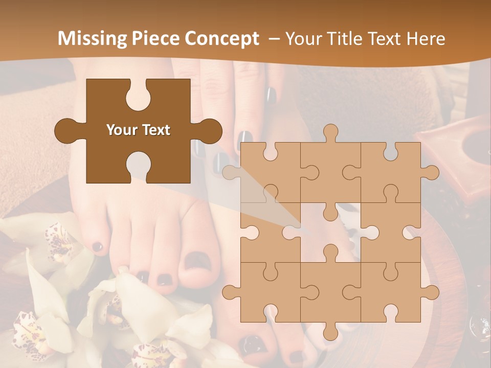 A Woman's Feet On A Plate With Flowers On It PowerPoint Template