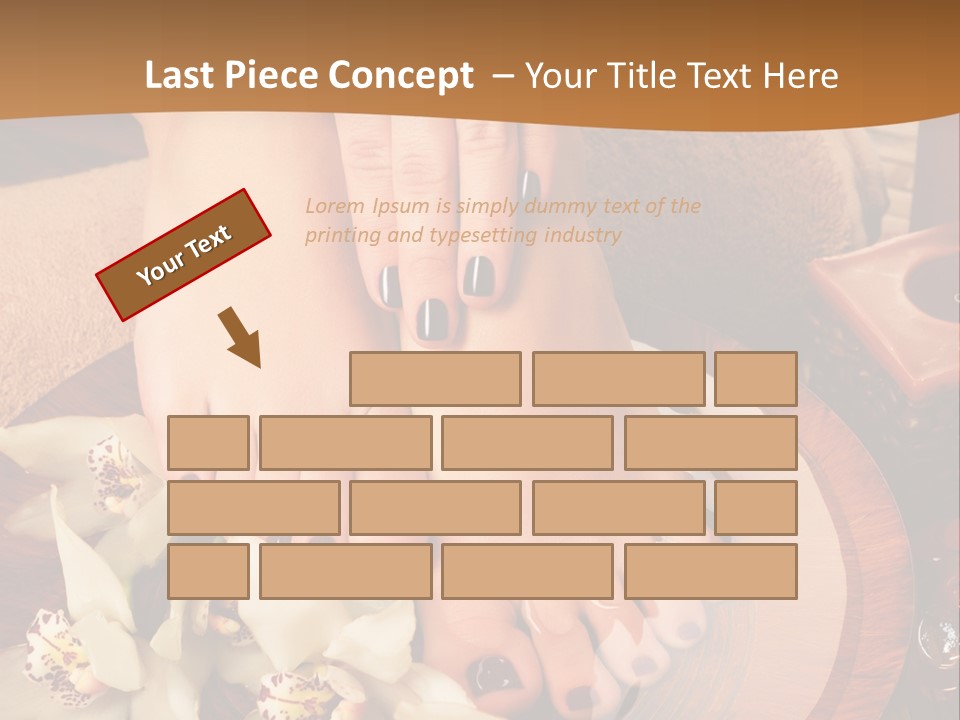 A Woman's Feet On A Plate With Flowers On It PowerPoint Template