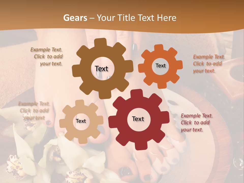 A Woman's Feet On A Plate With Flowers On It PowerPoint Template