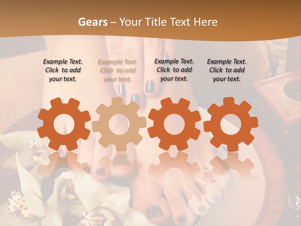 A Woman's Feet On A Plate With Flowers On It PowerPoint Template