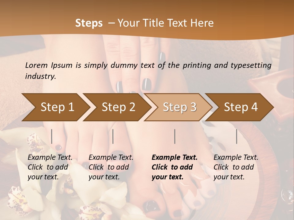 A Woman's Feet On A Plate With Flowers On It PowerPoint Template