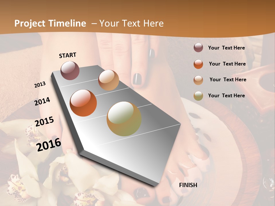 A Woman's Feet On A Plate With Flowers On It PowerPoint Template