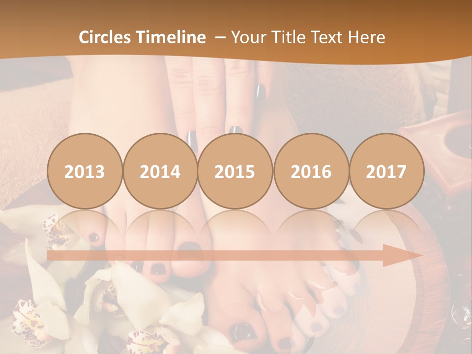 A Woman's Feet On A Plate With Flowers On It PowerPoint Template