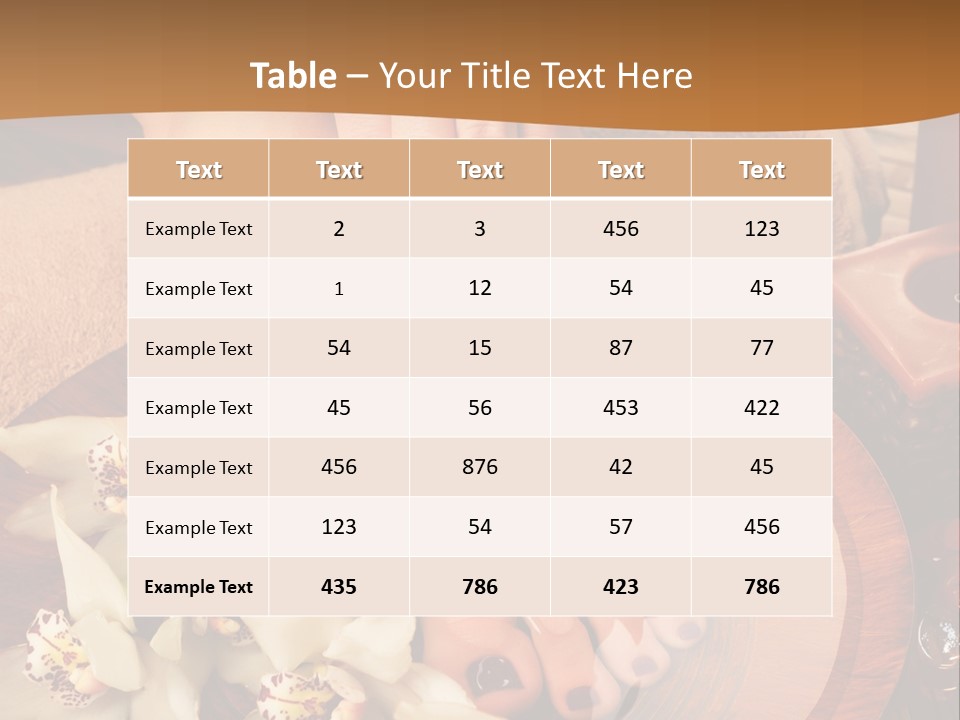 A Woman's Feet On A Plate With Flowers On It PowerPoint Template