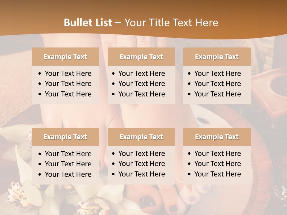 A Woman's Feet On A Plate With Flowers On It PowerPoint Template