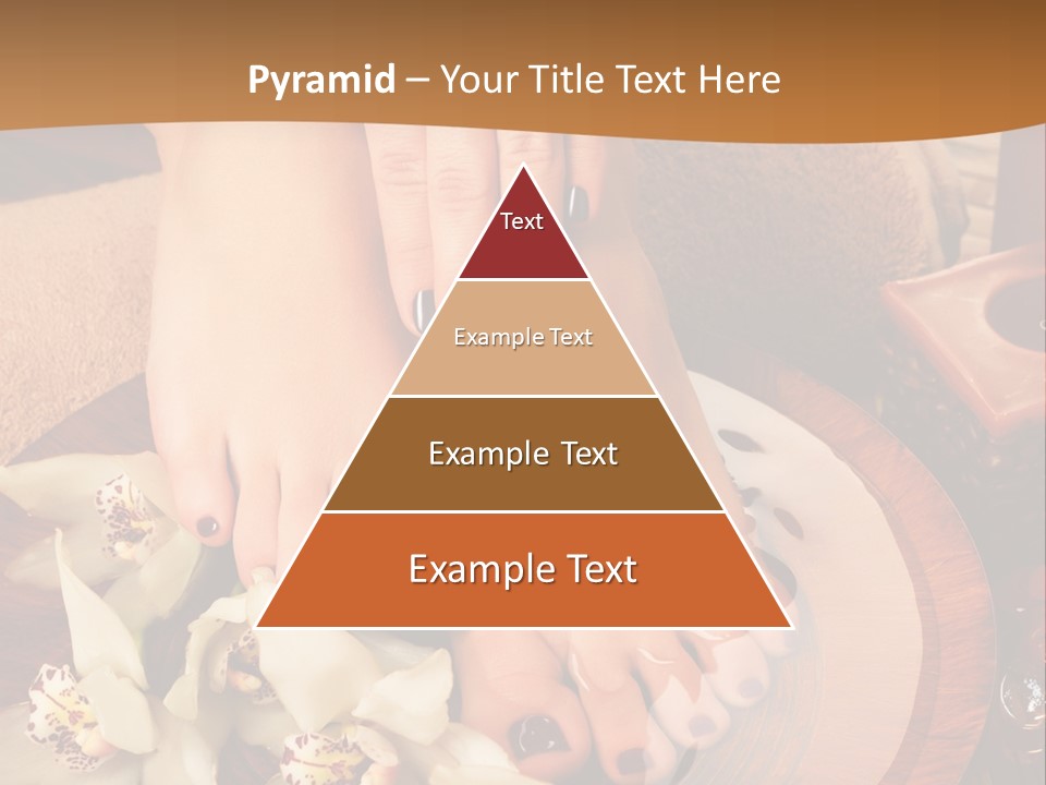 A Woman's Feet On A Plate With Flowers On It PowerPoint Template