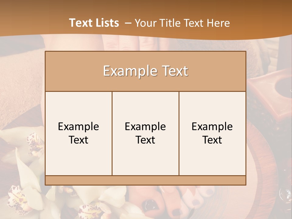 A Woman's Feet On A Plate With Flowers On It PowerPoint Template