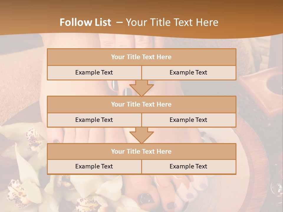 A Woman's Feet On A Plate With Flowers On It PowerPoint Template