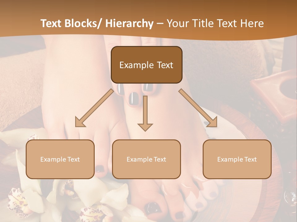 A Woman's Feet On A Plate With Flowers On It PowerPoint Template