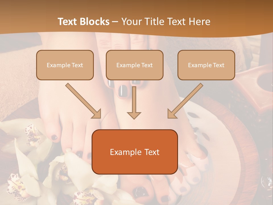 A Woman's Feet On A Plate With Flowers On It PowerPoint Template