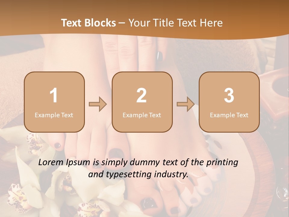A Woman's Feet On A Plate With Flowers On It PowerPoint Template