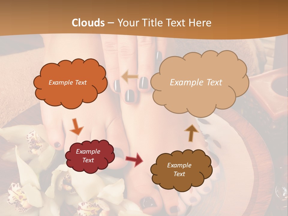 A Woman's Feet On A Plate With Flowers On It PowerPoint Template