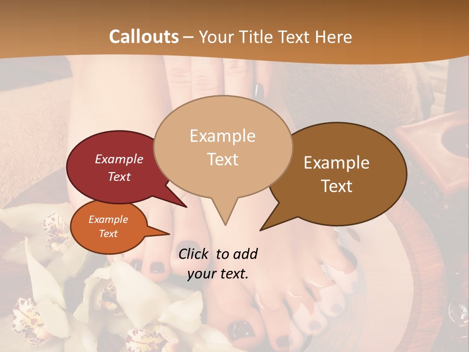 A Woman's Feet On A Plate With Flowers On It PowerPoint Template