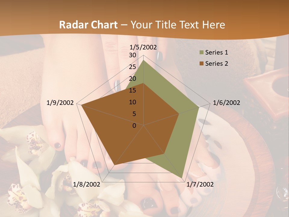 A Woman's Feet On A Plate With Flowers On It PowerPoint Template