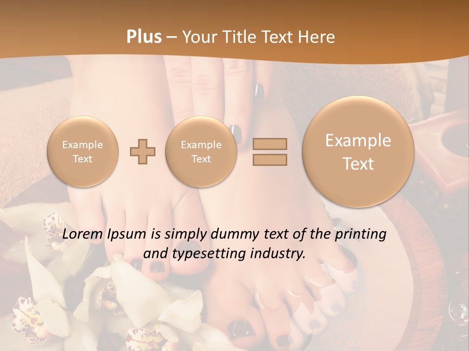 A Woman's Feet On A Plate With Flowers On It PowerPoint Template