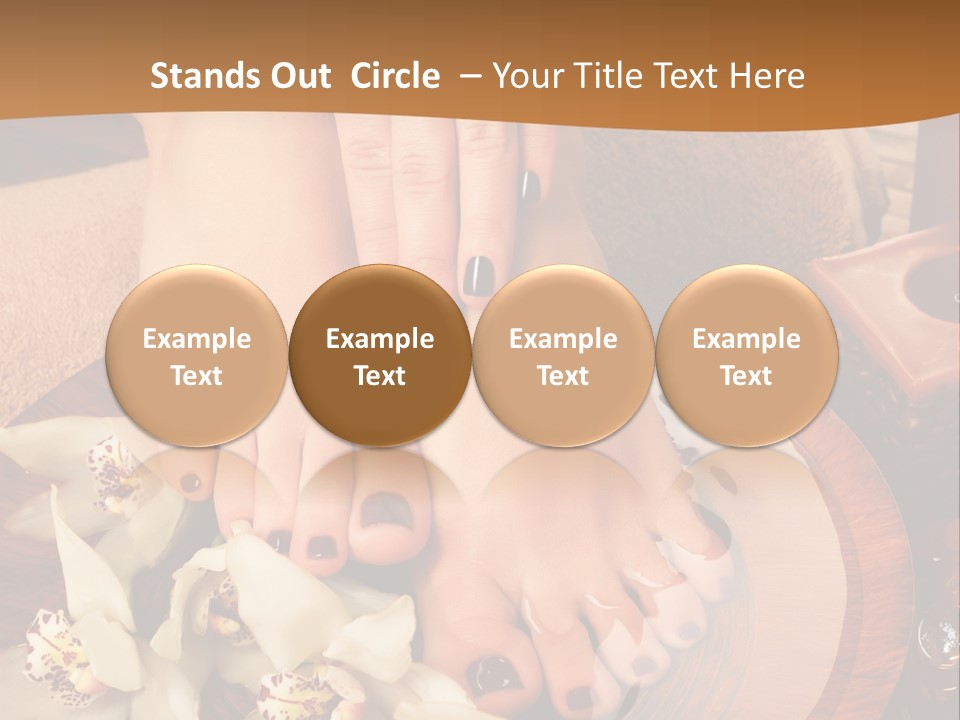 A Woman's Feet On A Plate With Flowers On It PowerPoint Template