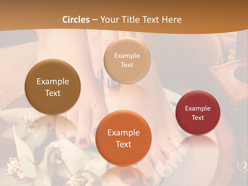 A Woman's Feet On A Plate With Flowers On It PowerPoint Template