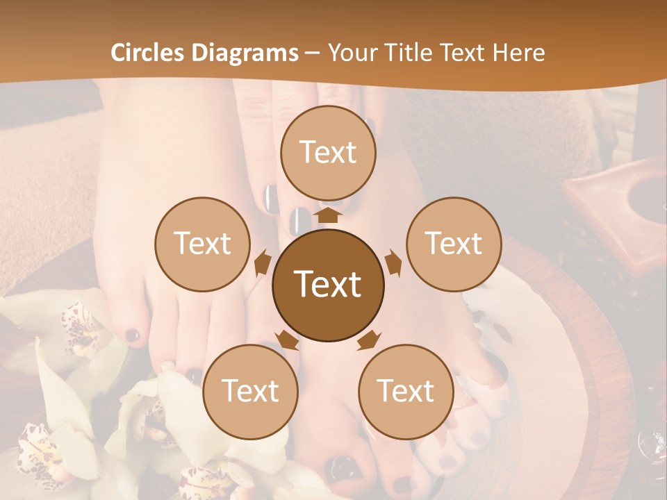 A Woman's Feet On A Plate With Flowers On It PowerPoint Template