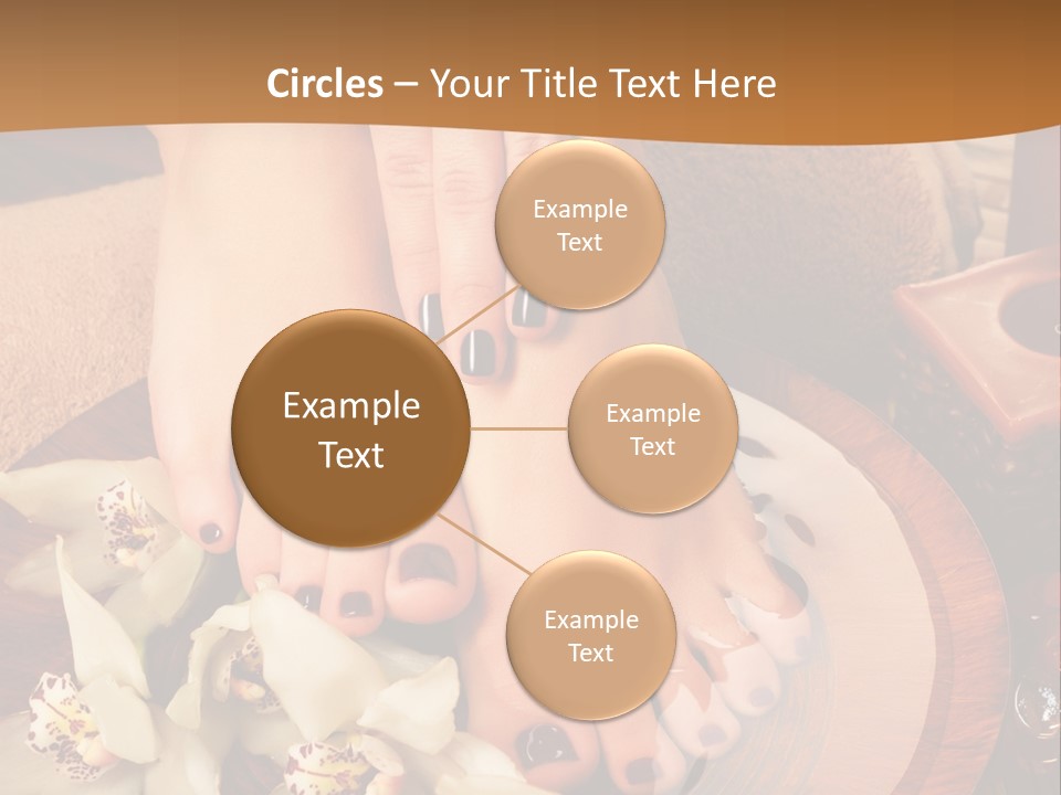 A Woman's Feet On A Plate With Flowers On It PowerPoint Template