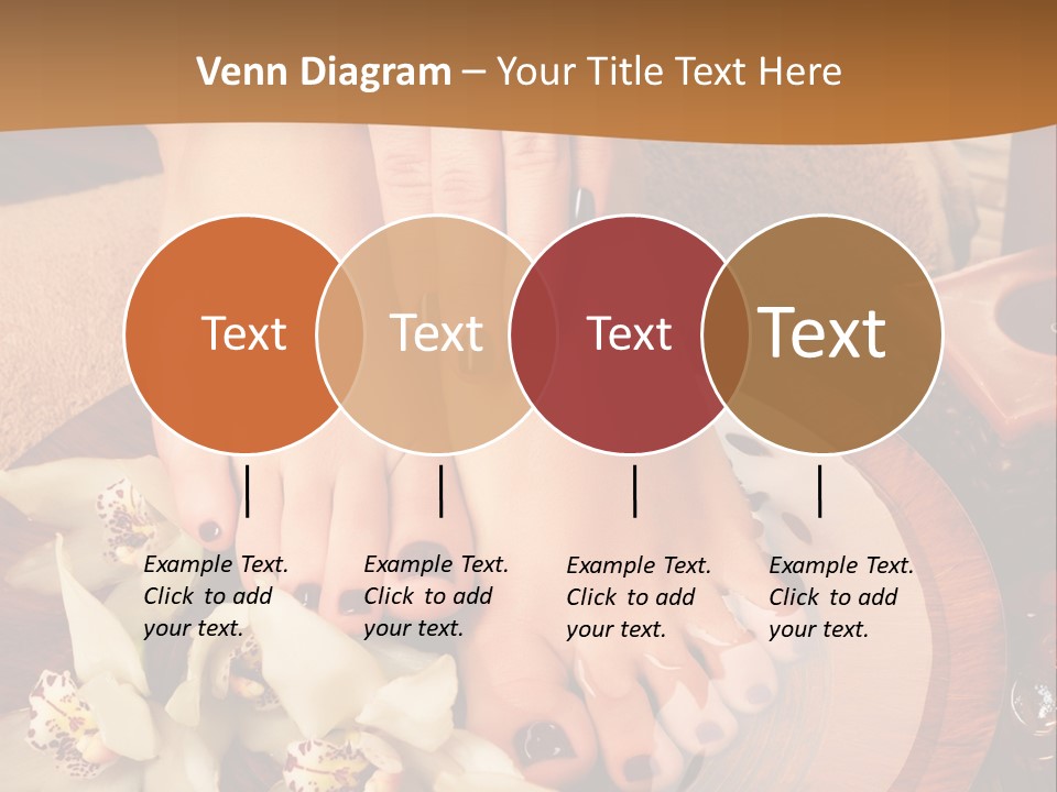 A Woman's Feet On A Plate With Flowers On It PowerPoint Template