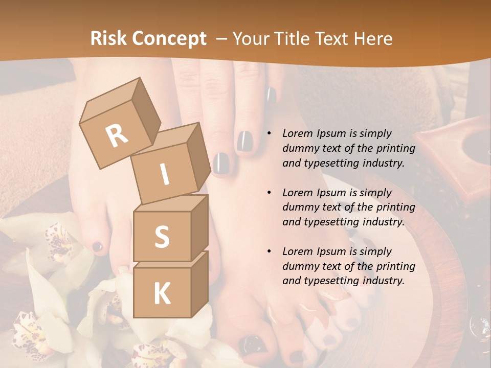 A Woman's Feet On A Plate With Flowers On It PowerPoint Template