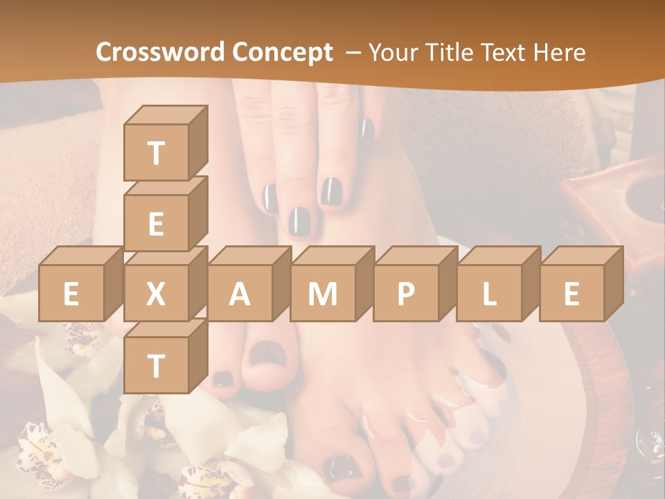 A Woman's Feet On A Plate With Flowers On It PowerPoint Template