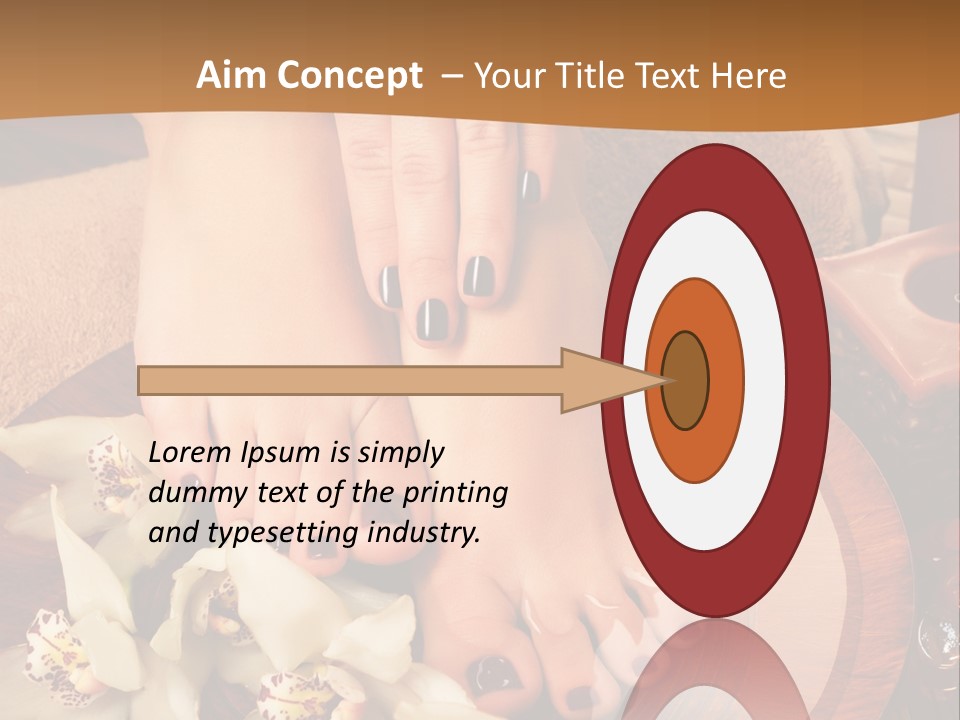 A Woman's Feet On A Plate With Flowers On It PowerPoint Template