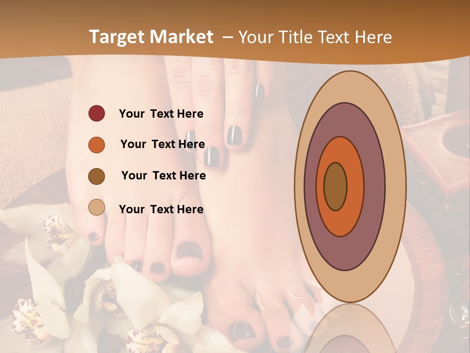 A Woman's Feet On A Plate With Flowers On It PowerPoint Template