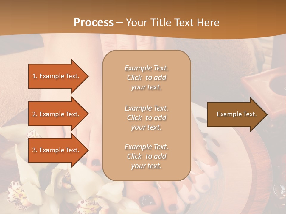A Woman's Feet On A Plate With Flowers On It PowerPoint Template