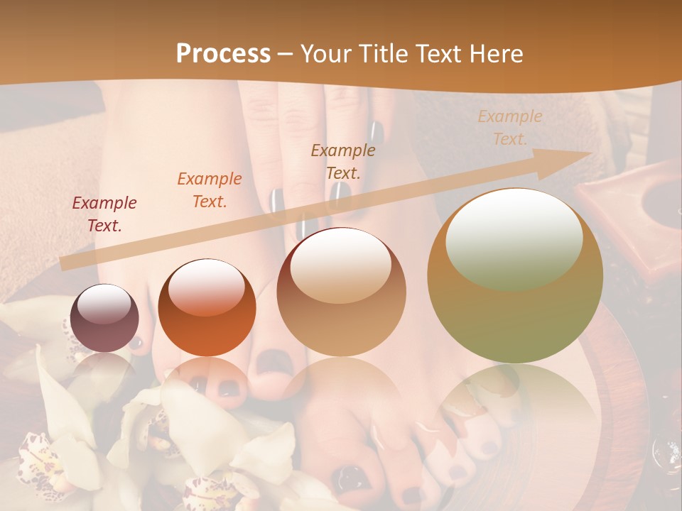 A Woman's Feet On A Plate With Flowers On It PowerPoint Template