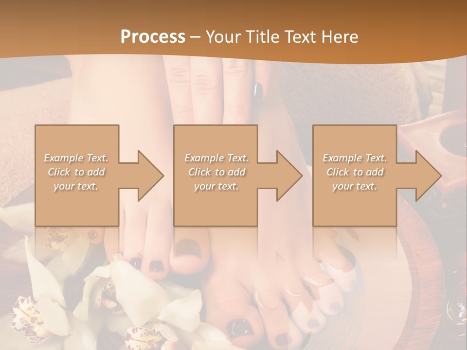 A Woman's Feet On A Plate With Flowers On It PowerPoint Template