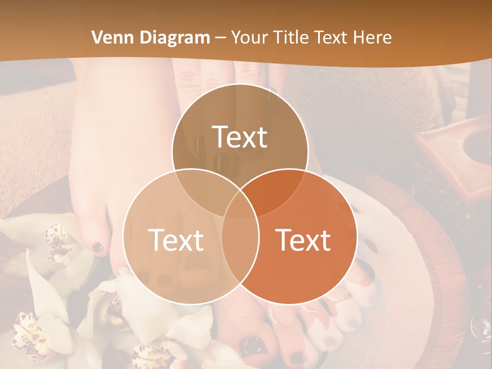 A Woman's Feet On A Plate With Flowers On It PowerPoint Template