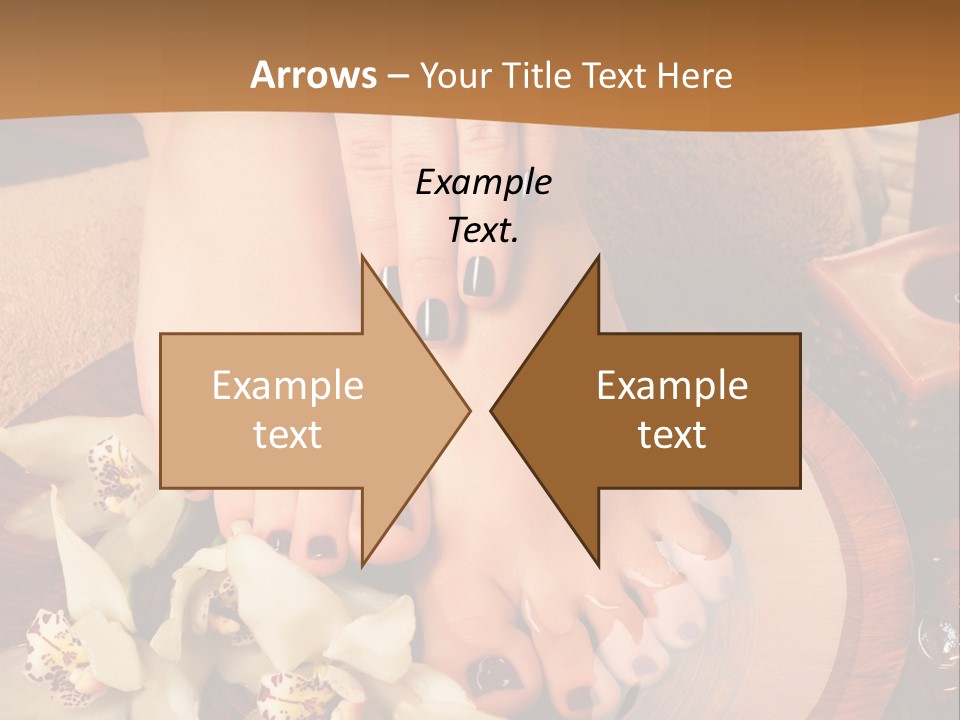 A Woman's Feet On A Plate With Flowers On It PowerPoint Template