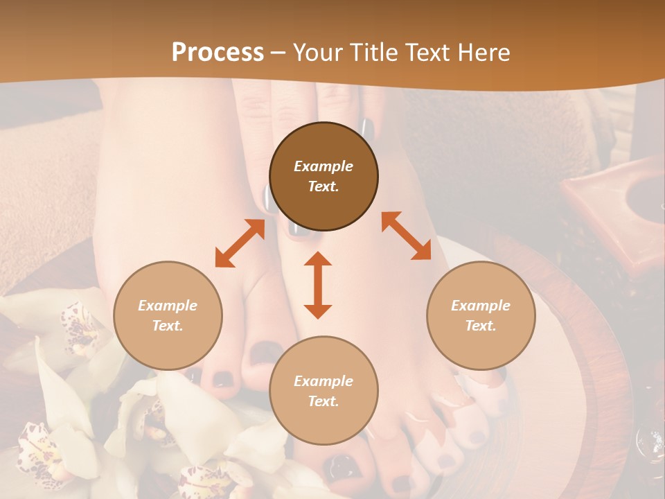 A Woman's Feet On A Plate With Flowers On It PowerPoint Template