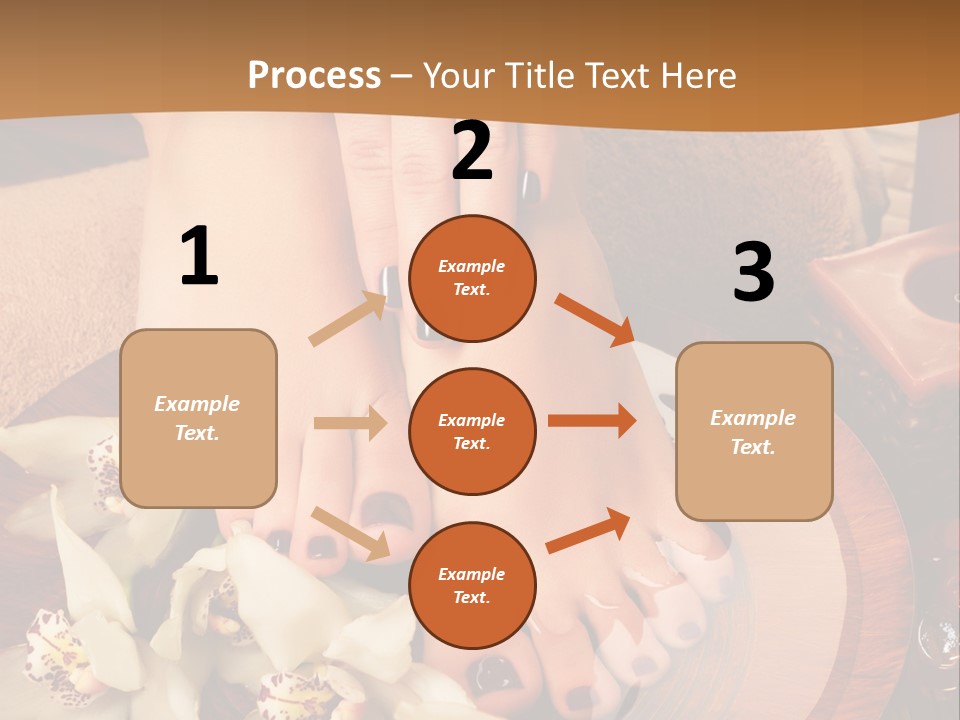 A Woman's Feet On A Plate With Flowers On It PowerPoint Template