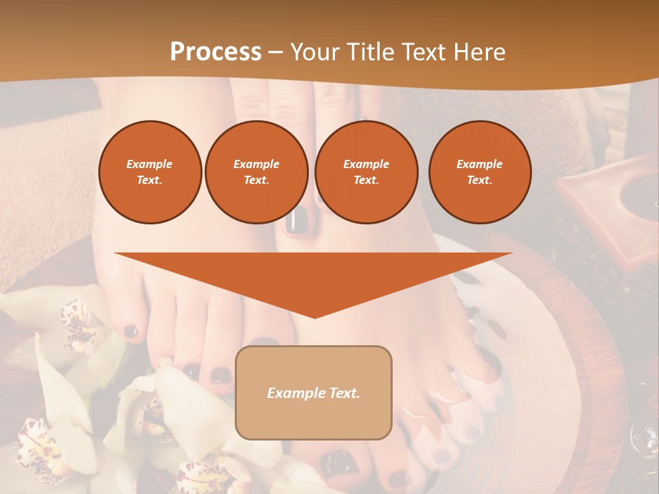 A Woman's Feet On A Plate With Flowers On It PowerPoint Template