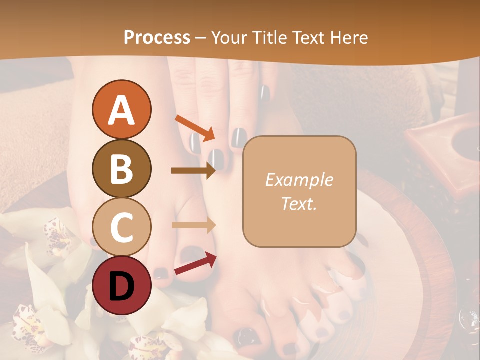 A Woman's Feet On A Plate With Flowers On It PowerPoint Template