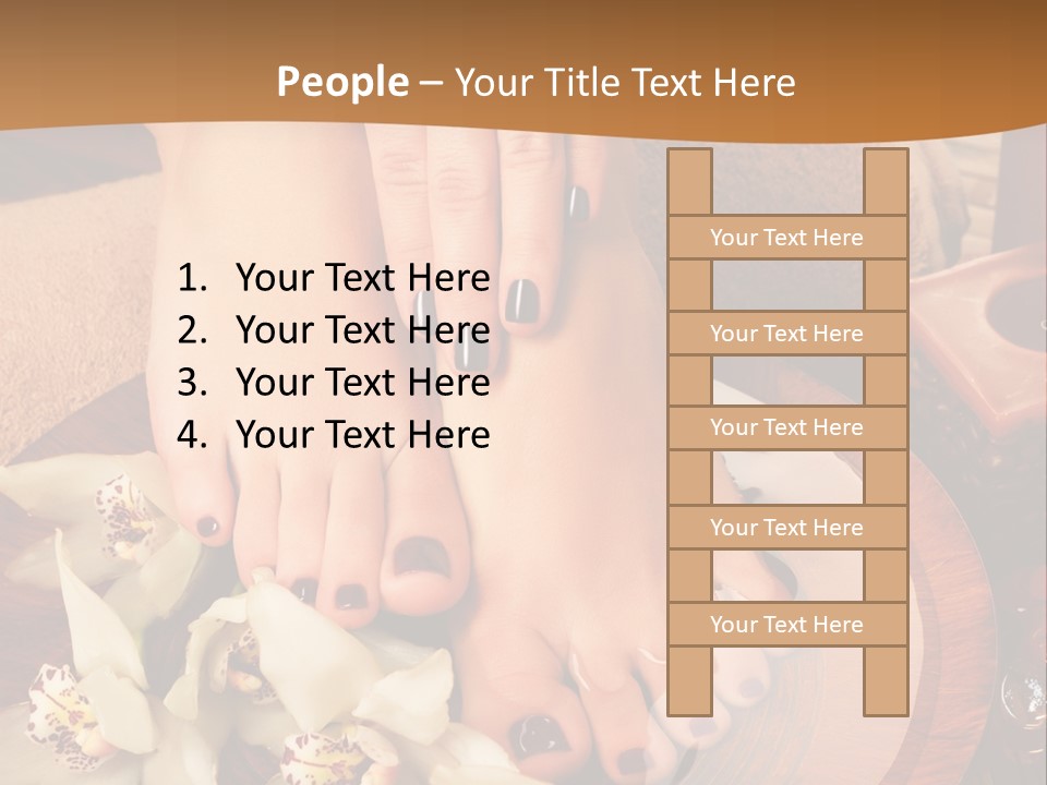 A Woman's Feet On A Plate With Flowers On It PowerPoint Template