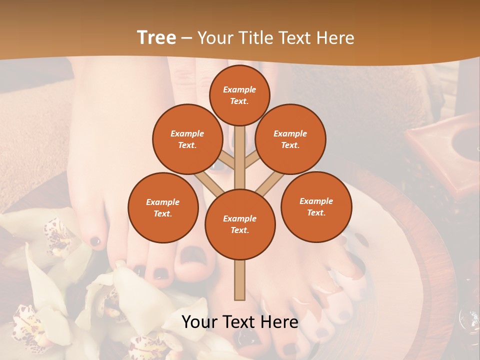 A Woman's Feet On A Plate With Flowers On It PowerPoint Template