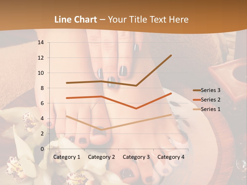 A Woman's Feet On A Plate With Flowers On It PowerPoint Template