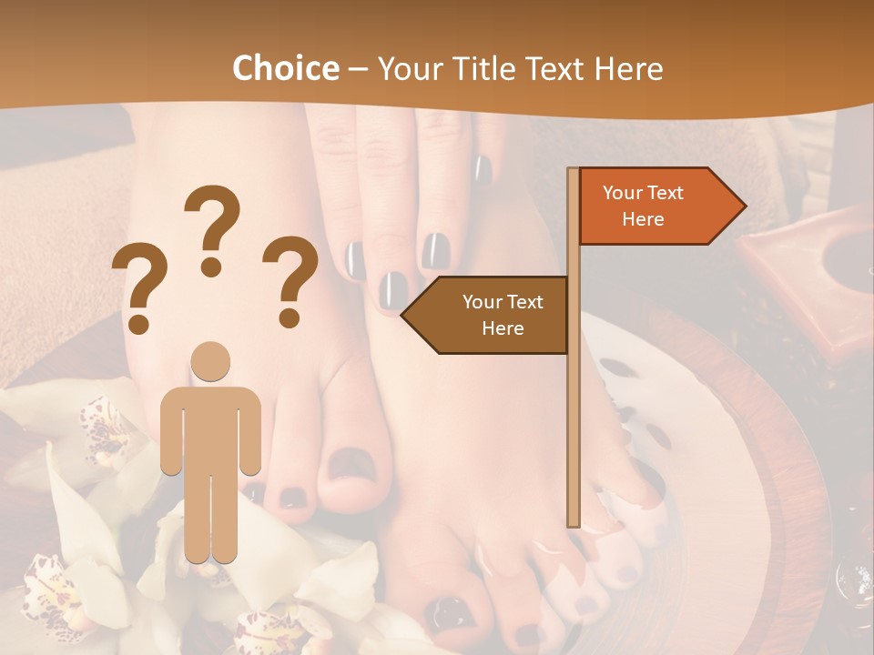 A Woman's Feet On A Plate With Flowers On It PowerPoint Template