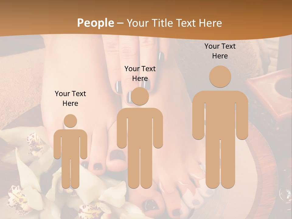 A Woman's Feet On A Plate With Flowers On It PowerPoint Template