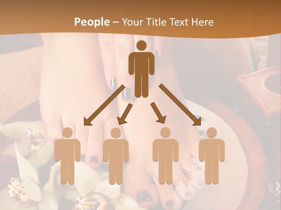 A Woman's Feet On A Plate With Flowers On It PowerPoint Template