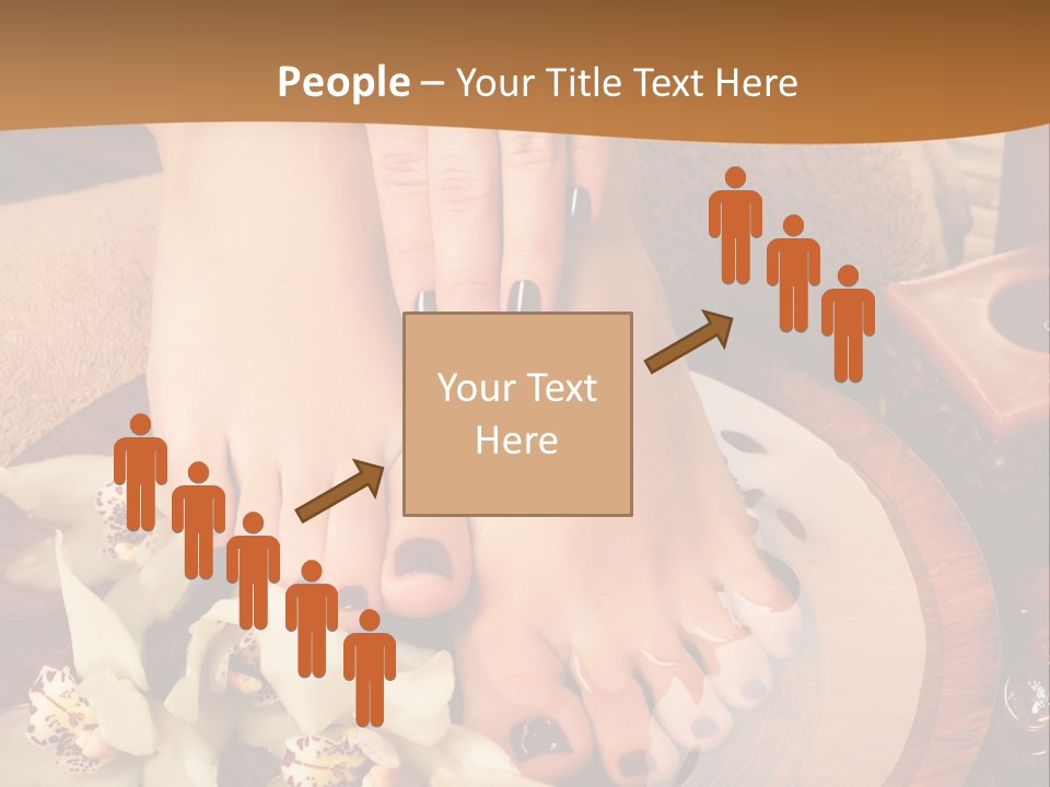 A Woman's Feet On A Plate With Flowers On It PowerPoint Template