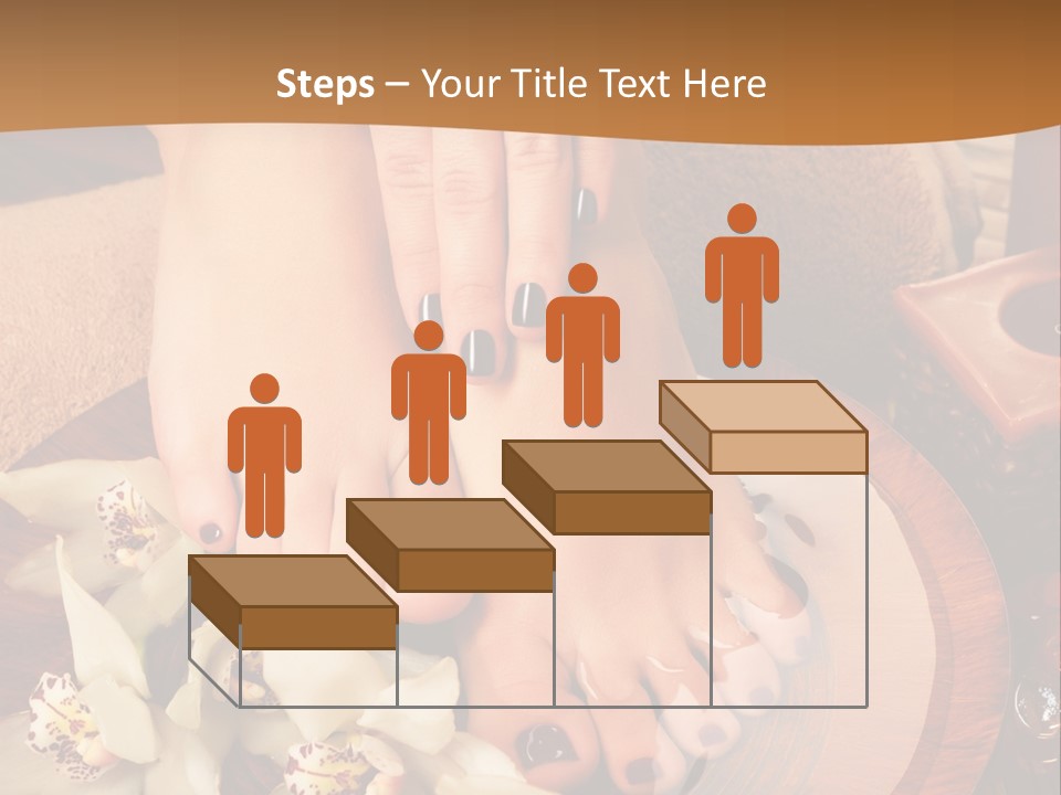 A Woman's Feet On A Plate With Flowers On It PowerPoint Template