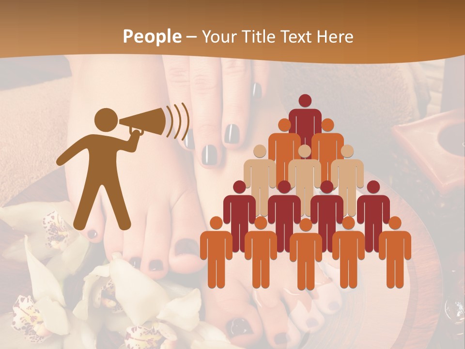 A Woman's Feet On A Plate With Flowers On It PowerPoint Template