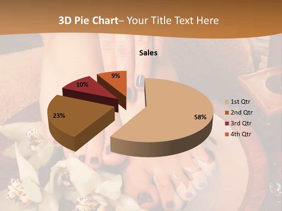 A Woman's Feet On A Plate With Flowers On It PowerPoint Template