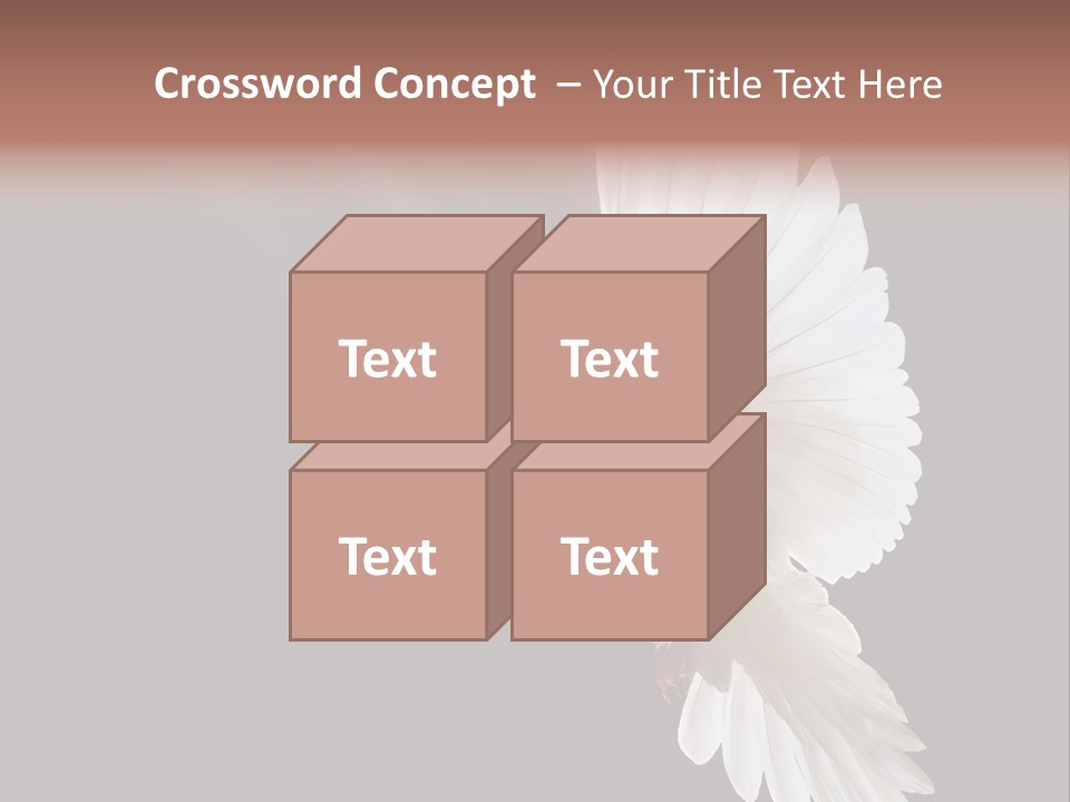 A White Dove Flying In The Air With Its Wings Spread PowerPoint Template