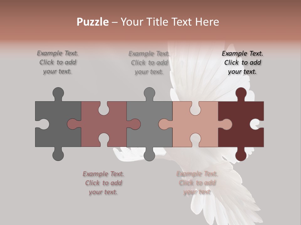 A White Dove Flying In The Air With Its Wings Spread PowerPoint Template